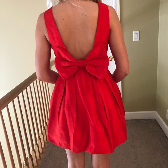 open back fit and flare dress
